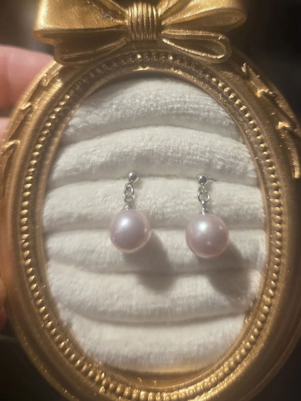 Pink Pearl Drop Earrings